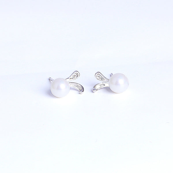 Rabbit Earring Jewelry 925 Silver Pearls Stud Earing For Kids Children